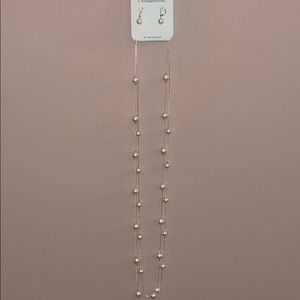 Croft & Barrow Long Pearl Necklace and Earrings